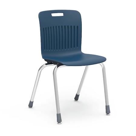 Virco Analogy Series 18" Classroom Chair, 5th Grade - Adult with Nylon Glides - Navy Seat AN18
